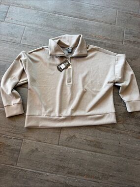 Avia Taupe Half-Zip Pullover Sweatshirt